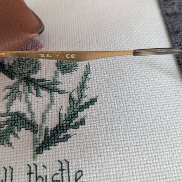 Ray Ban RB3545V 2913 Gold Grey Round Modern Eyeglasses FRAMES 49 20 140 & Case - Picture 6 of 10